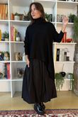 Bowie Asymmetric Turtle Neck Ribby Knit Black